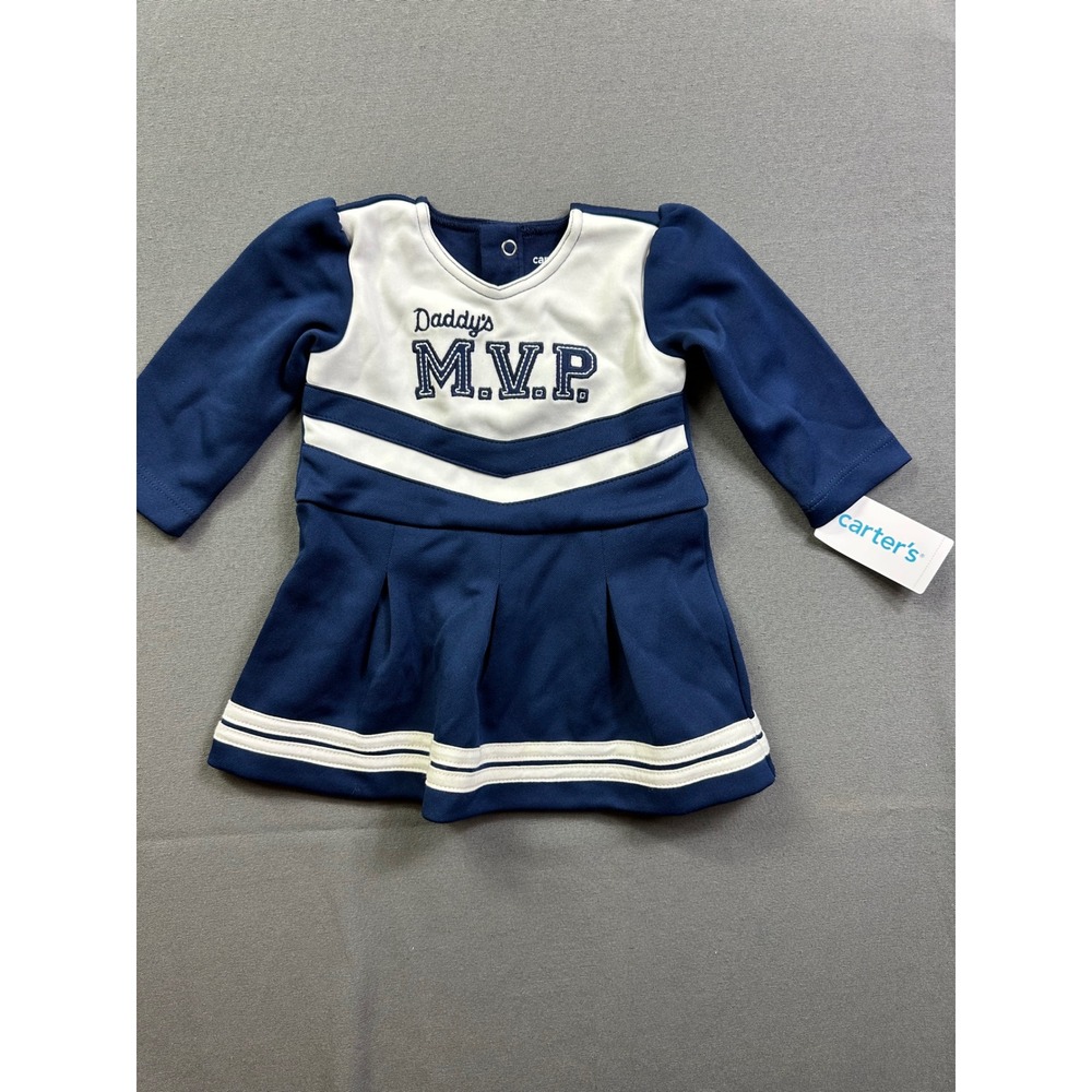 Carters Baby Girl Cheerleader Dress Navy White Daddys MVP 3-6M 1J352610 New